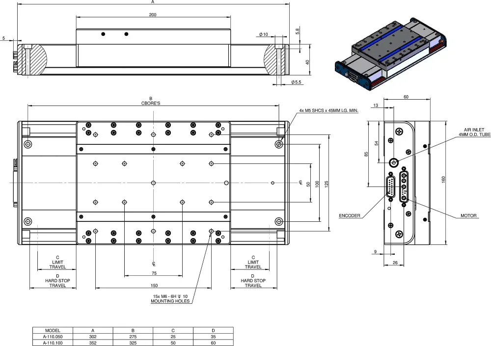 A-110.050, A-110.100, dimensions in mm