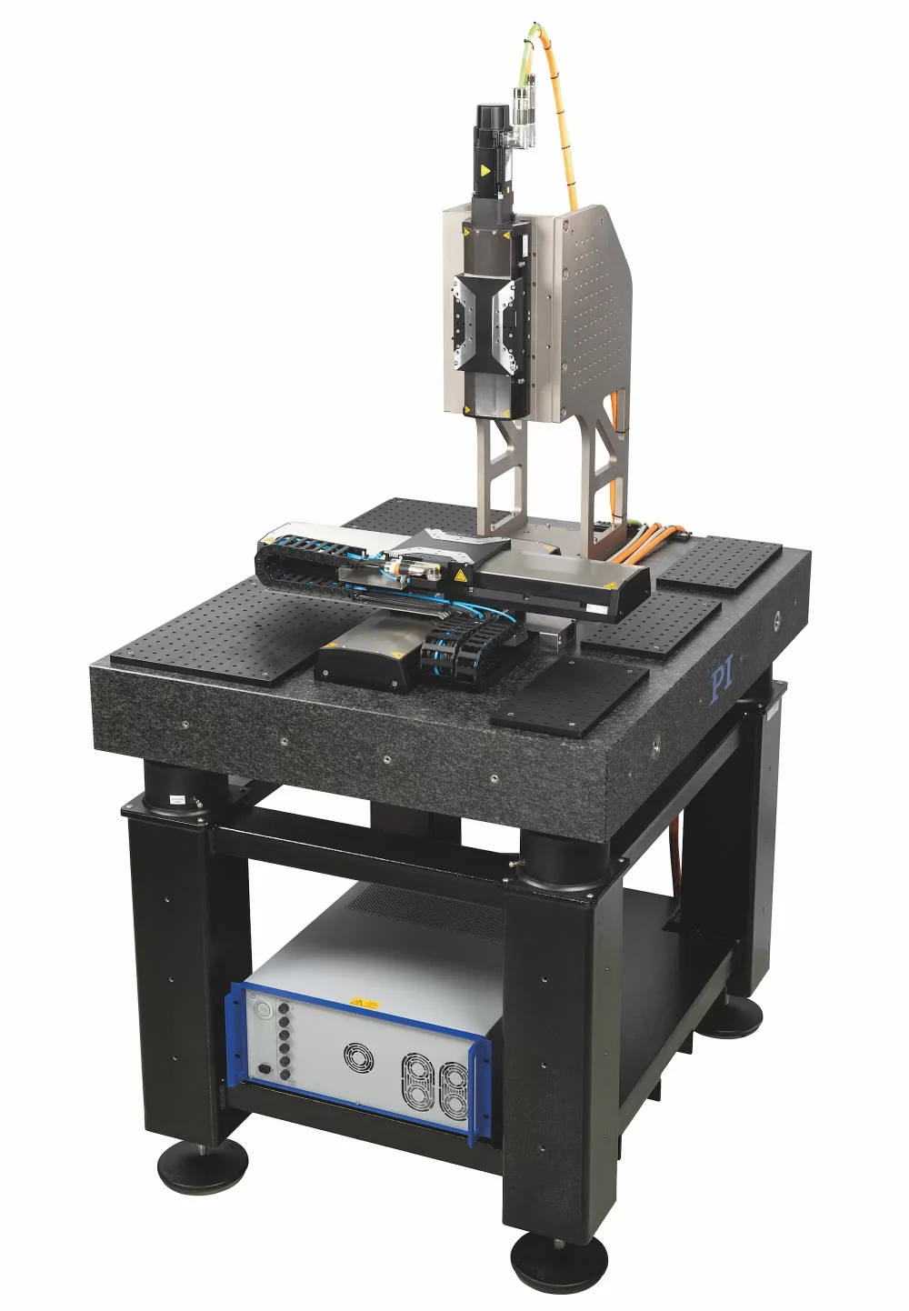 X-417.2xx with accessories: XYZ system on granite plate, G-901 3-axis controller; X-417.Z02 breadboard set, X-417.Z01 base frame
